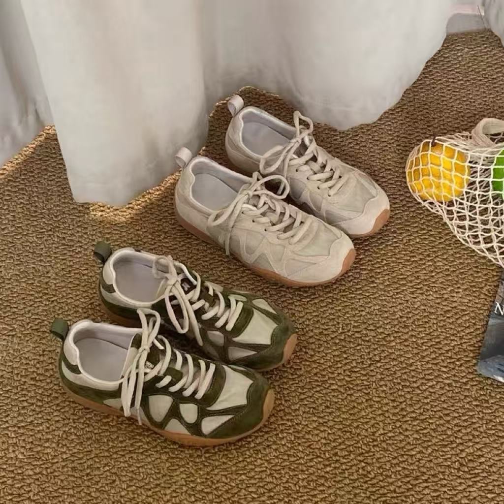 Vintage Patchwork Lace Up Snea - Outdoor Sports Shoes 评论和价格