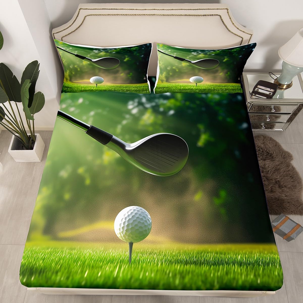 Golf Fitted Sheet for Kids Boy - Outdoor Sport Hobbies 评论和价格