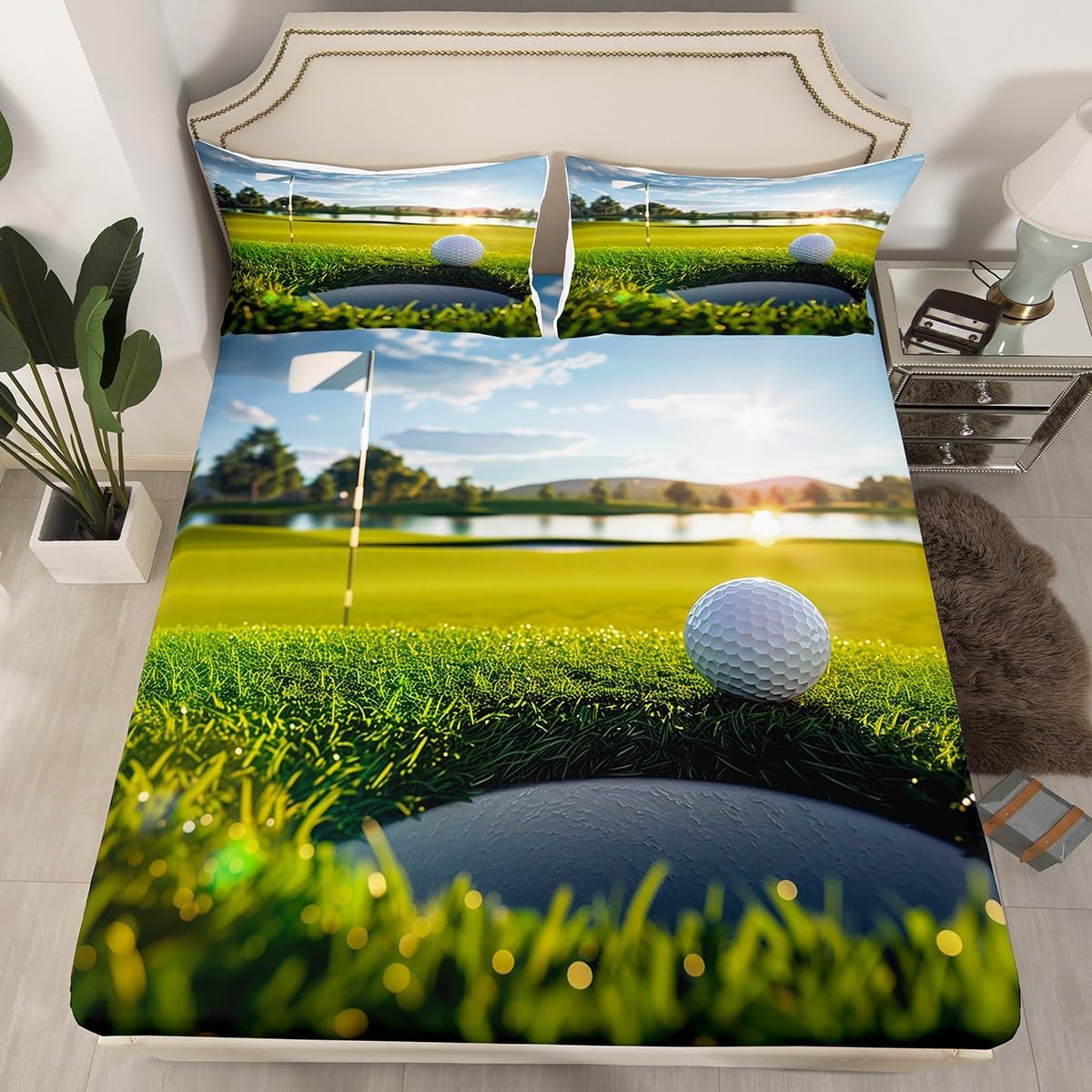 Golf Fitted Sheet for Kids Boy - Outdoor Sport Hobbies 评论和价格